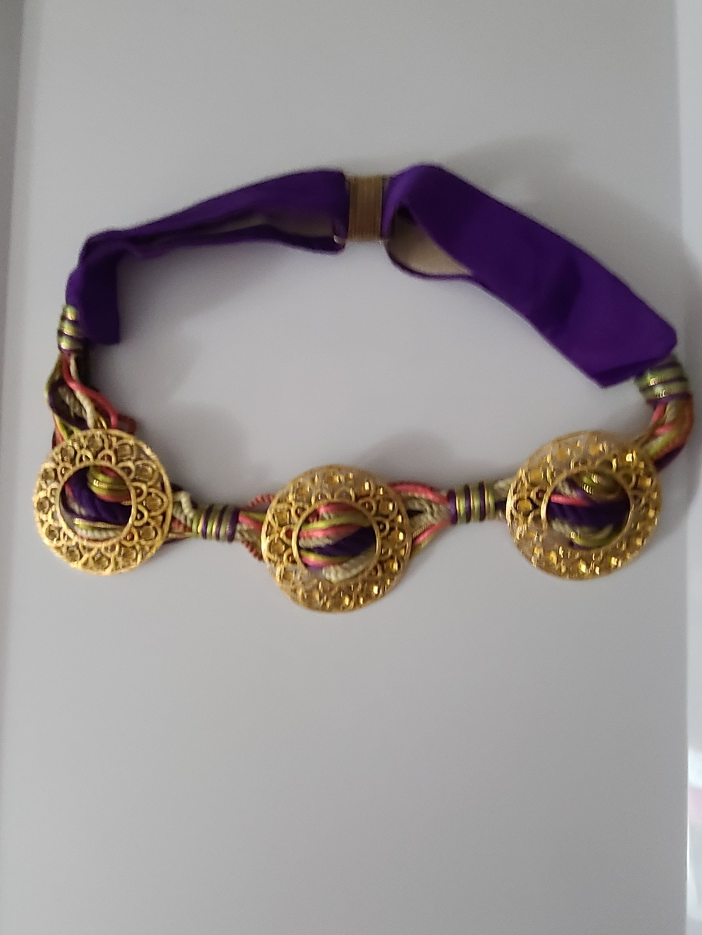 Vintage 80's Belt Adjustable Runway Estate Purple Euc